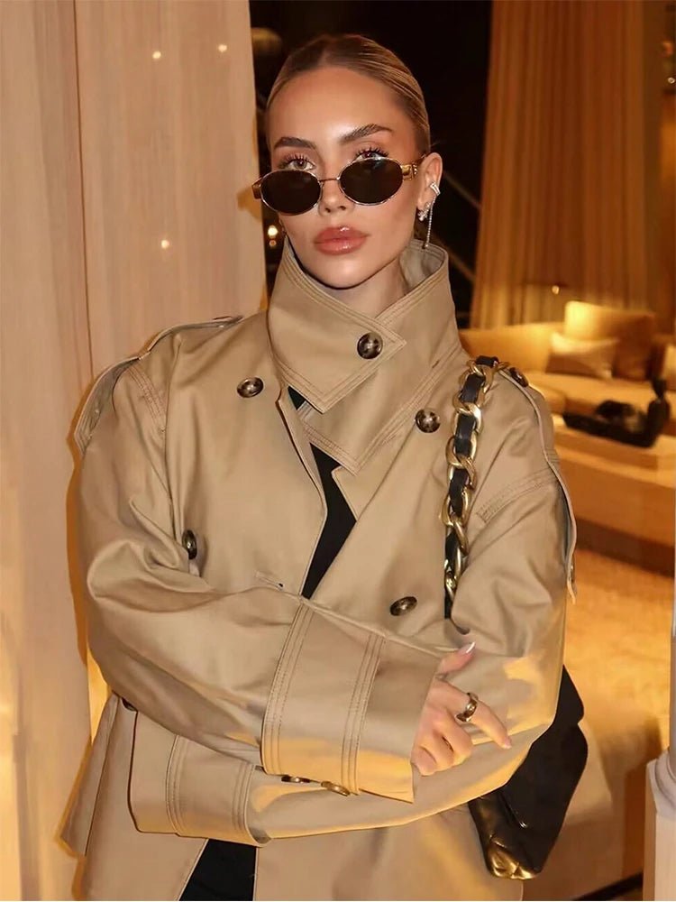 SOERA Sarah Beige Double Breasted Trench Coat - Coat - SOERA-310595-KHA-XS-46019 Beige XS