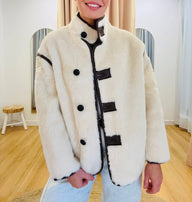 Giacca Sherpa con Collo a Imbuto Adela