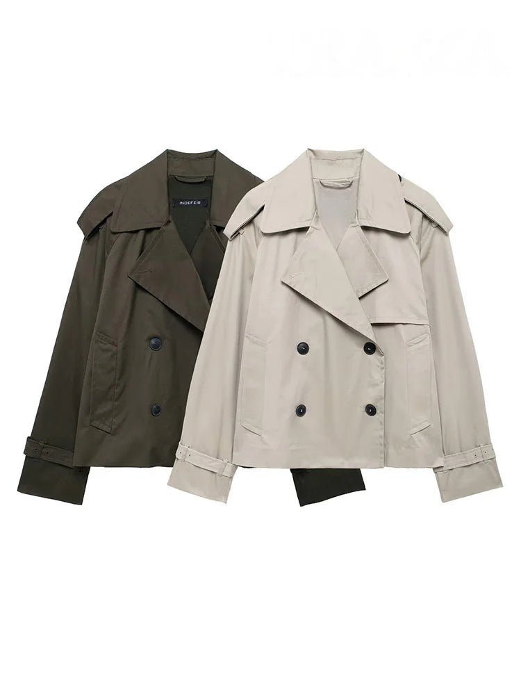 SOERA Dhelia Short Trench Coat - Coats & Jackets - 1005007713699485-;Fo1763050842442637903 Beige L