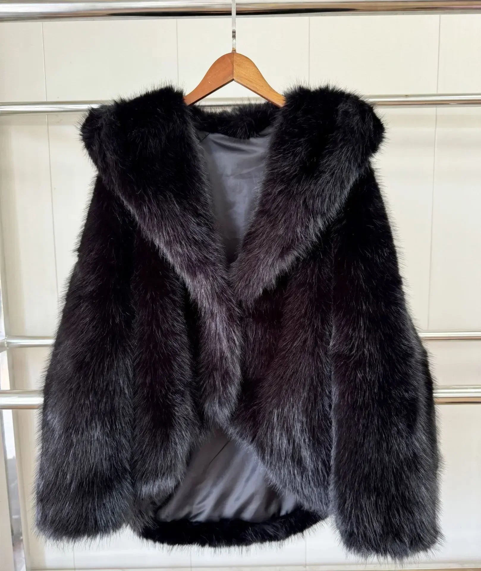 SOERA Nicki Hooded Faux Fur Coat - Coats & Jackets - 3256807796431286-;DO1766554850897984358 Black S