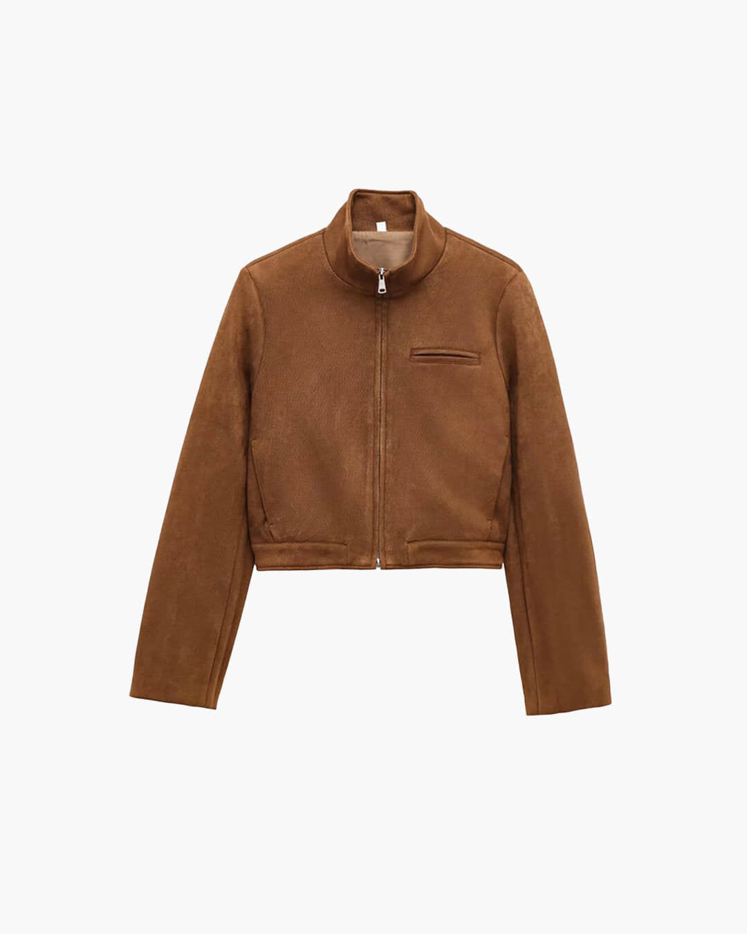 SOERA Yza Suede Cropped Bomber Jacket - Coats & Jackets - uM1774004001185189486 Brown S