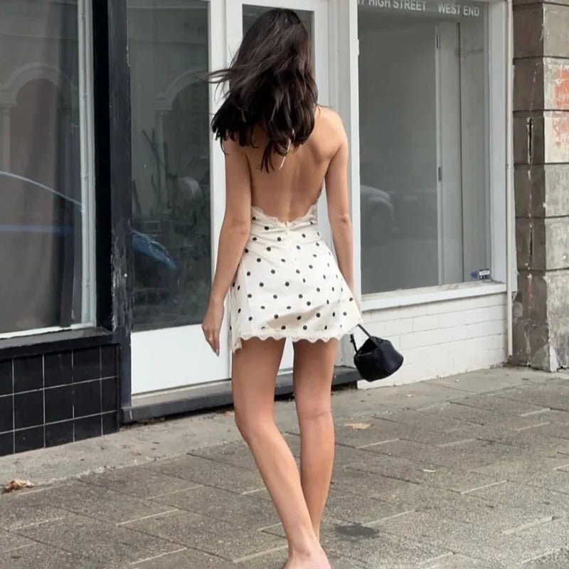 SOERA Beatrice Backless Lace Mini Dress - Dress -  White L