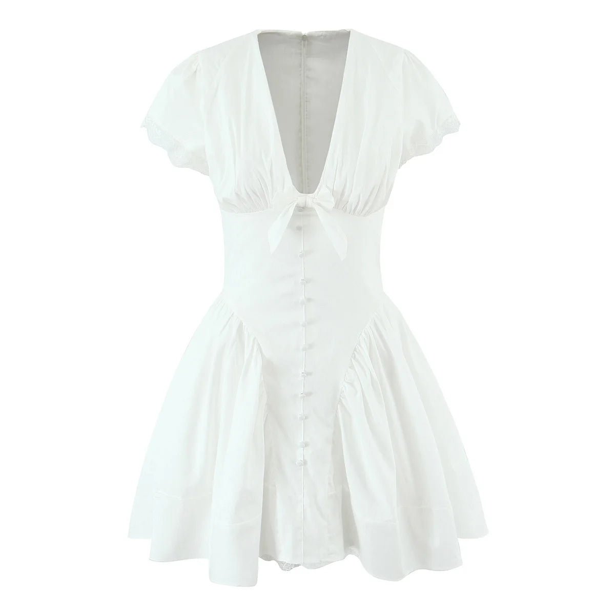 SOERA Beatrice Bow V - Neck Mini Dress - Dress -  Pink S