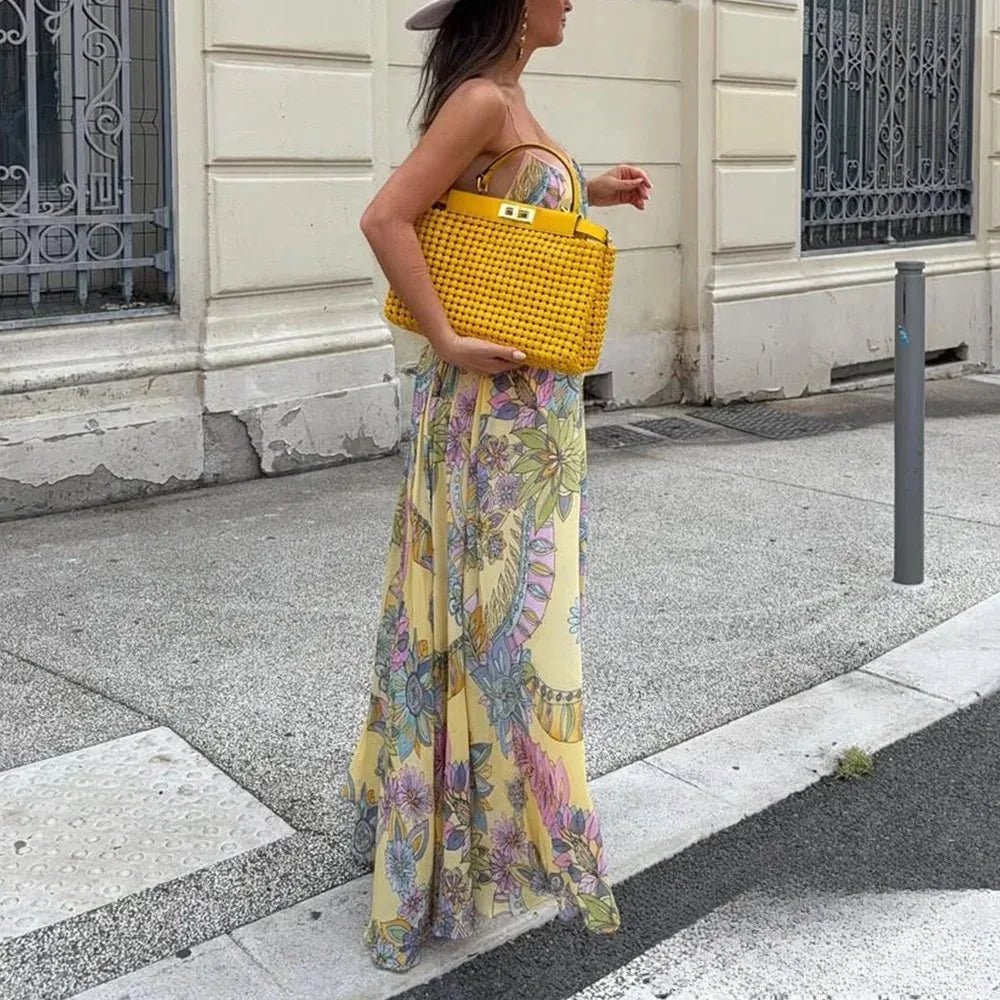 SOERA Bianca Floral Chiffon Cami Dress - Dress -  Yellow XS