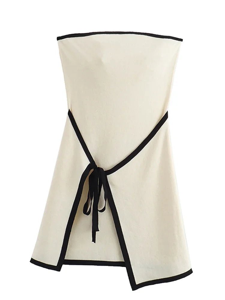 SOERA Celeste Backless Lace - Up Mini Dress - Dress -  White L