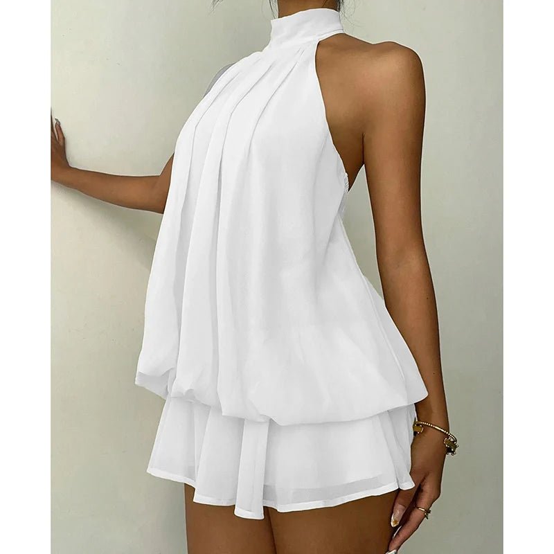 SOERA Eden Halter Backless Mini Dress - Dress -  White S