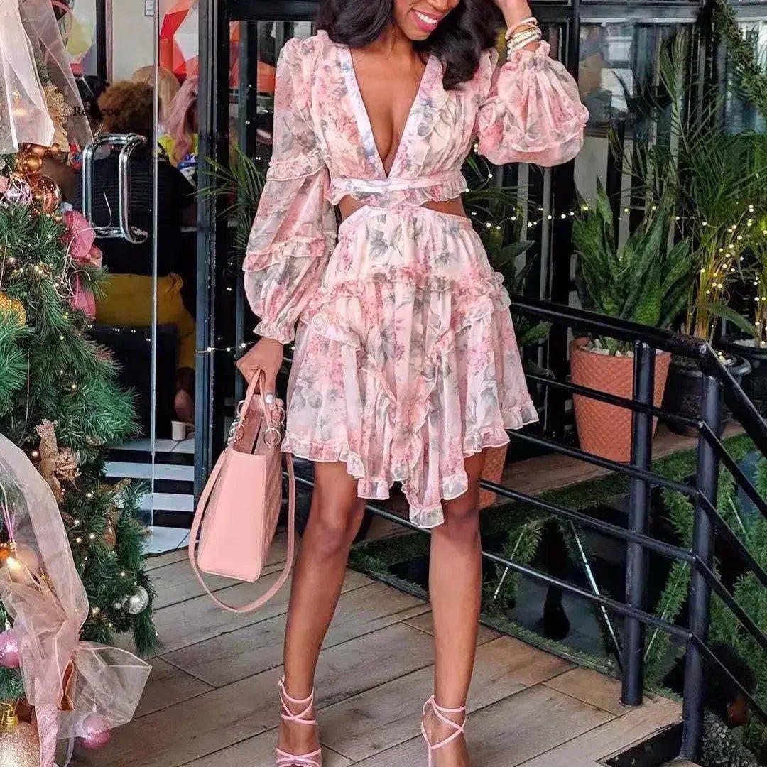 SOERA Evangeline V - Neck Floral Chiffon Dress - Dress -  XS