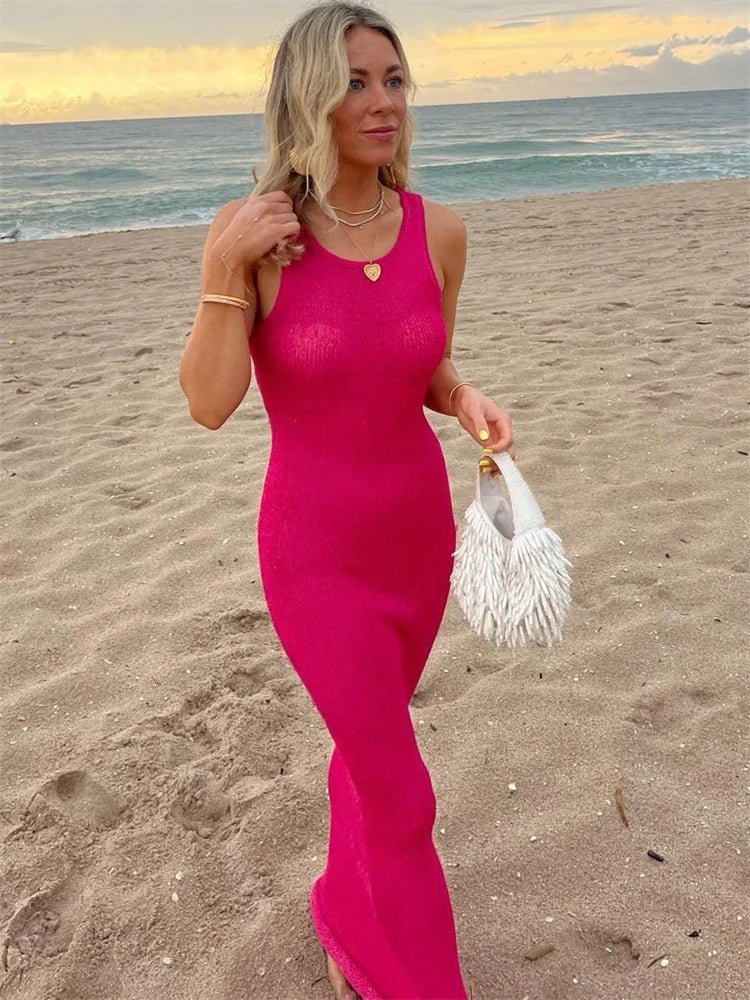 SOERA Kaila Sequin Sleeveless Maxi Dress - Dress - SOERA-524547-PIN-M-79875 Pink M