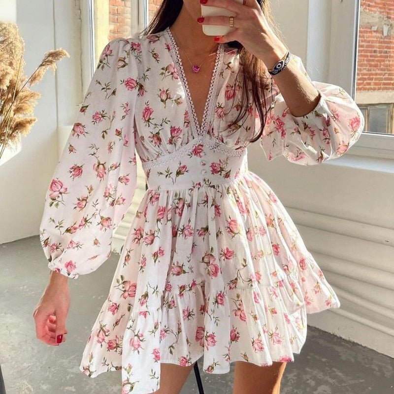 SOERA Lottie Floral Lace Mini Dress - Dress -  White XS