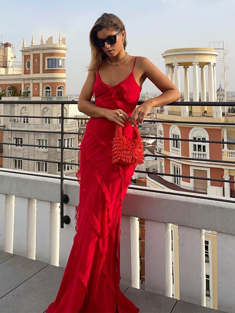 SOERA Margot Ruffle Dress - Dress - SOERA-974211-RED-S-78531 S