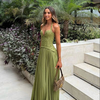 Robe maxi Vivian plissée à corset