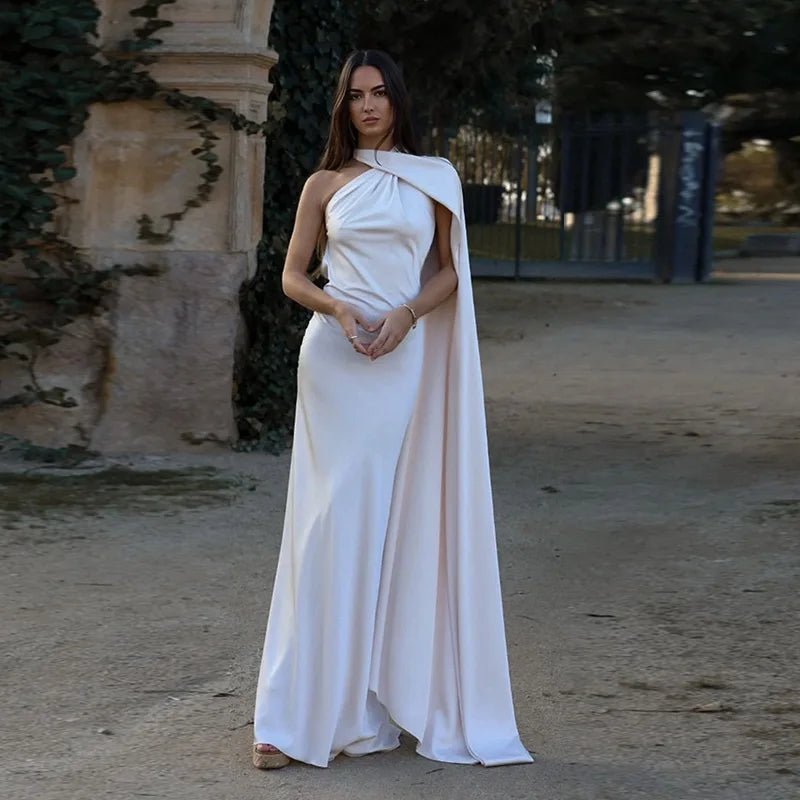 SOERA Yanna Halter Backless Satin Dress - Dress -  White S