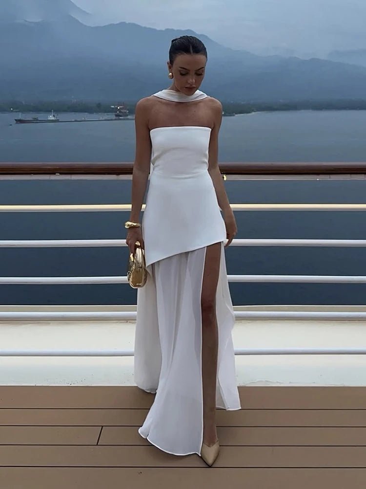 Beatrice schulterfreies Bustier-Maxikleid