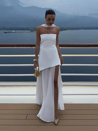 Beatrice schulterfreies Bustier-Maxikleid