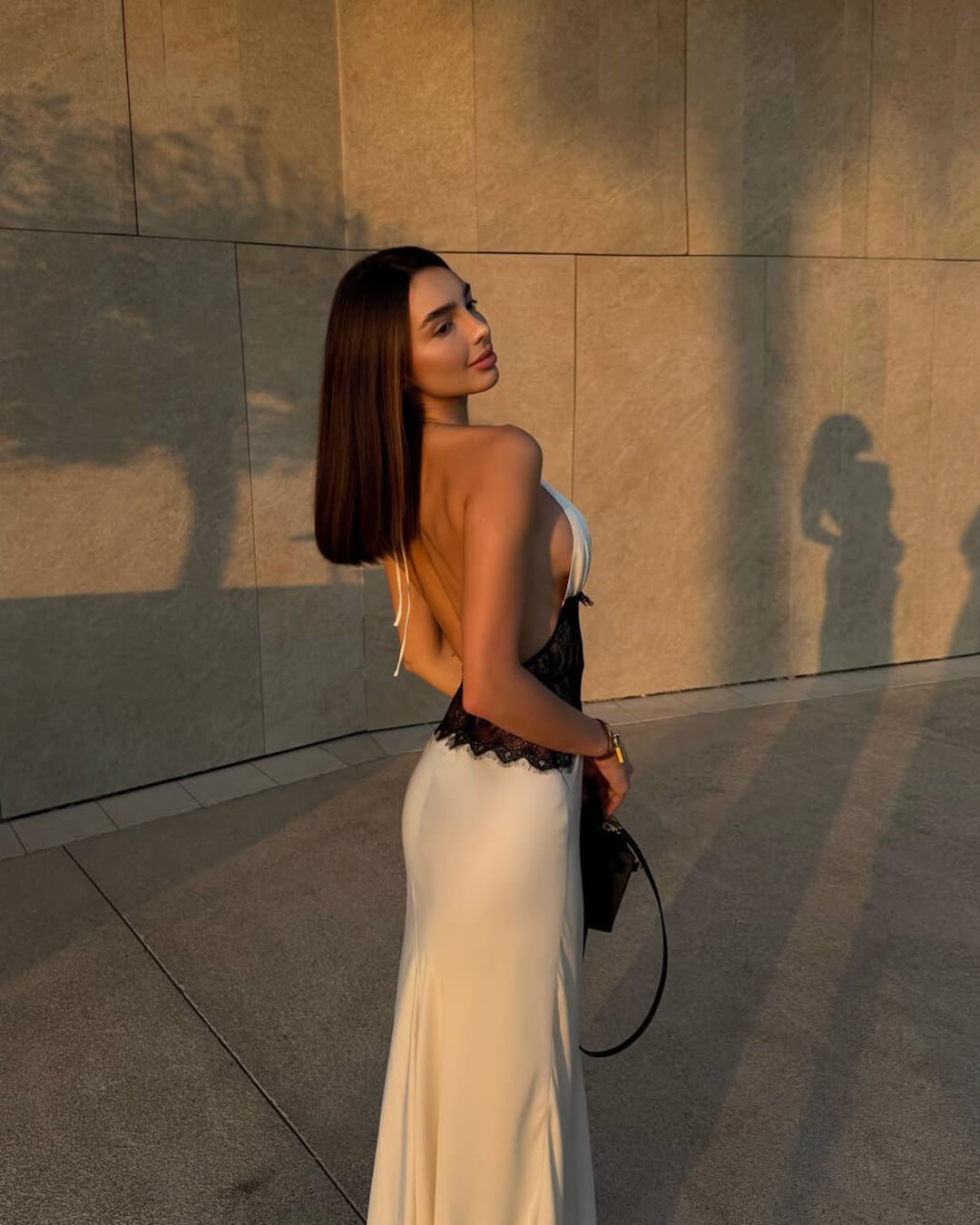 SOERA Astrid Satin Lace Waist Backless Dress - Dresses - 1005008895213429-;Jm1764877297361299029 White L