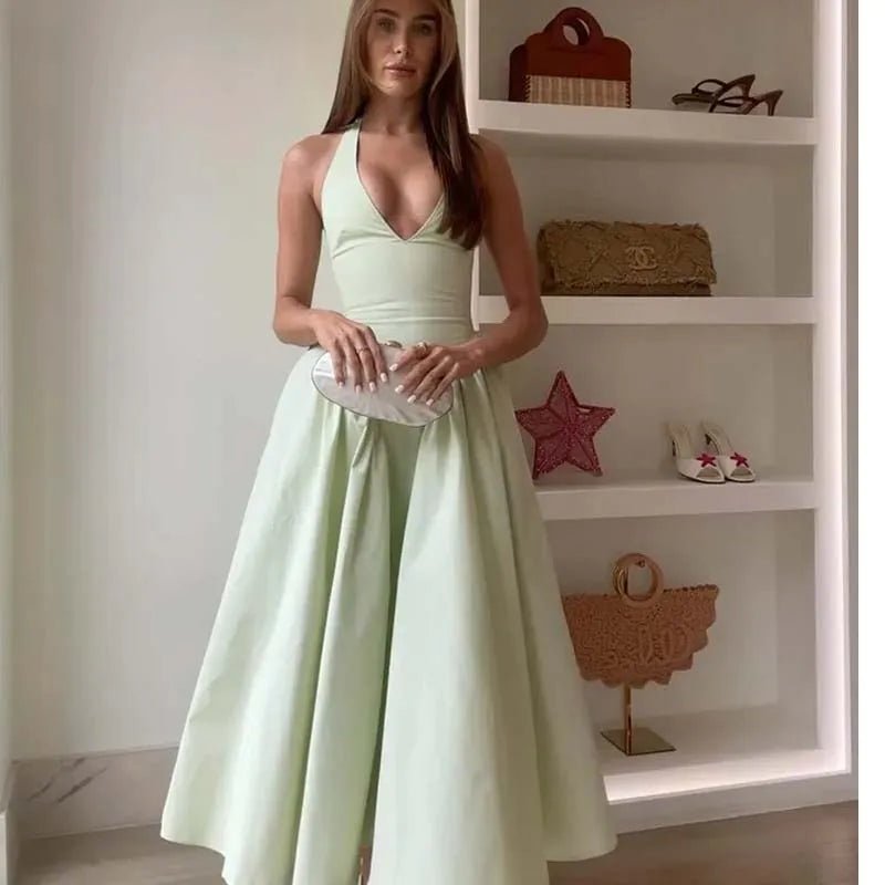SOERA Celeste Halter Midi Dress - Dresses -  Green S