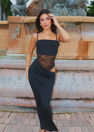 Robe maxi Emmie à bretelles et dentelle
