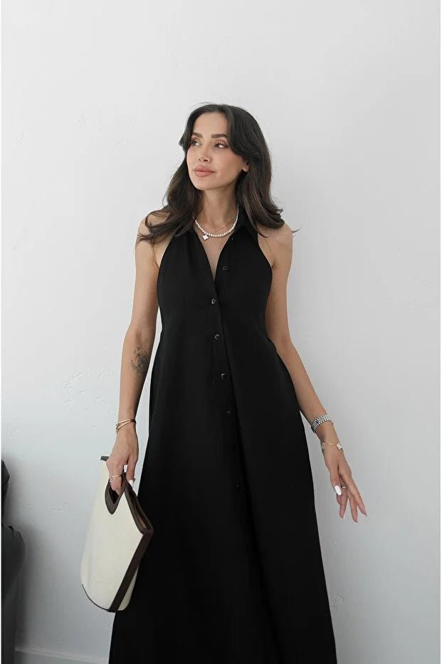 SOERA Kaya Halter Neck Elegant Maxi Dress - Dresses -  Black XS