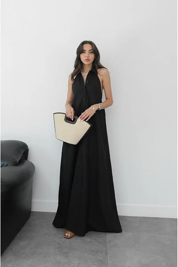SOERA Kaya Halter Neck Elegant Maxi Dress - Dresses -  Black XS
