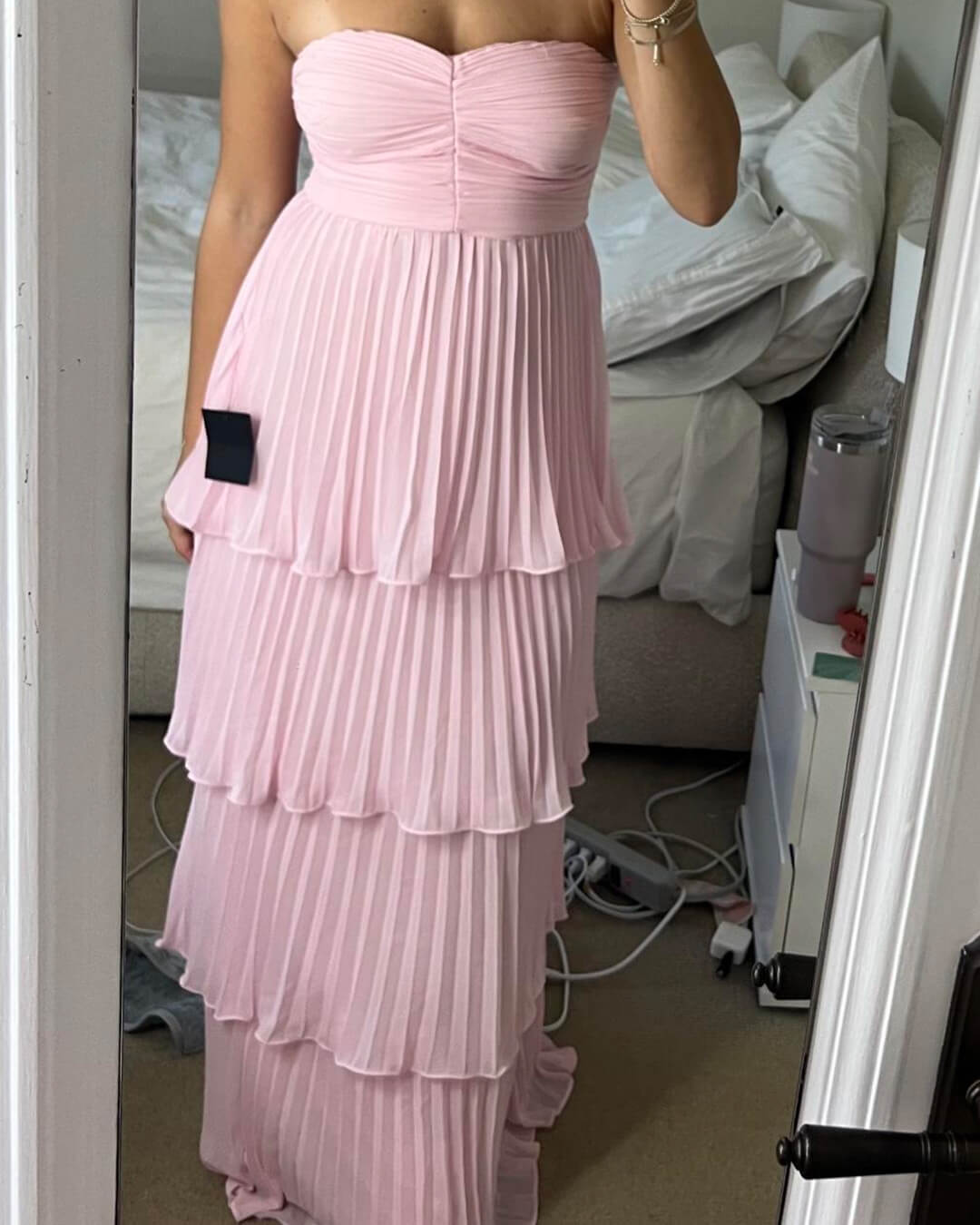 SOERA Michelle Strapless Pleated Tiered Maxi Dress - Dresses - HU1776061224045780229 S