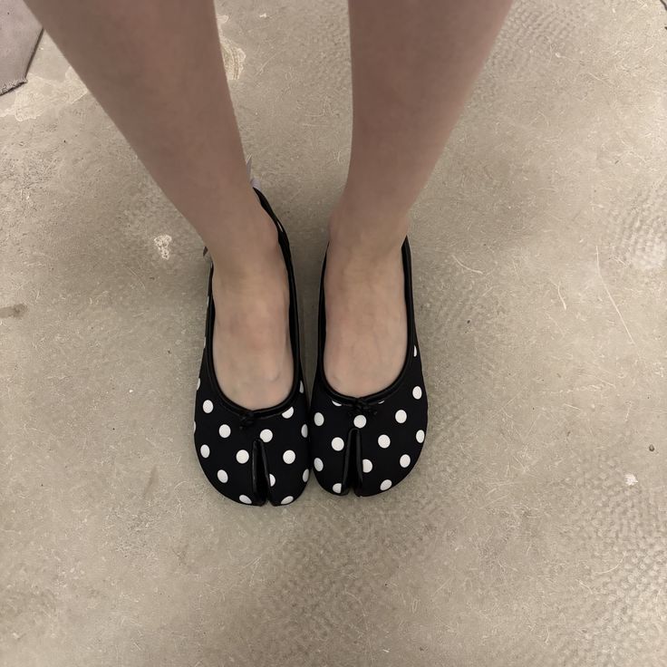 SOERA Elizabeth Split Toe Ballet Flats - Flats - 1005007476907322-;Ke1770721238662922337 Black Polka Dots 35