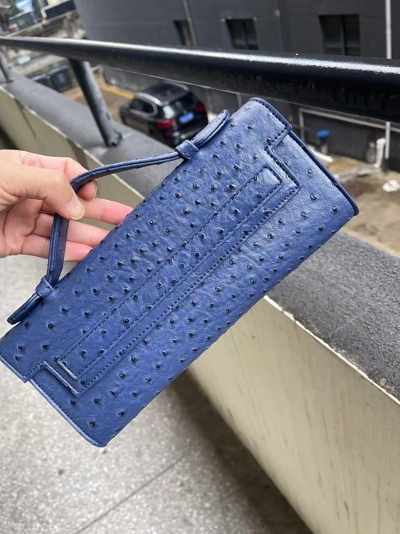 SOERA Bianca Embossed Clutch - Handbags -  Dark Blue
