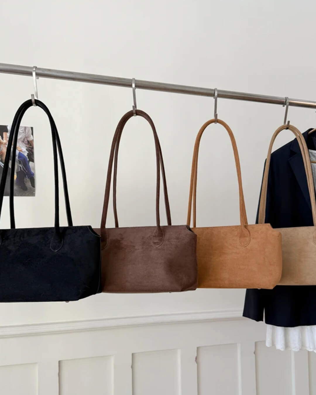 SOERA Claudine Faux Suede Shoulder Bag - for image editing - Handbags - 1005010148488406-;lR1775590141467542924 Coffee One Size