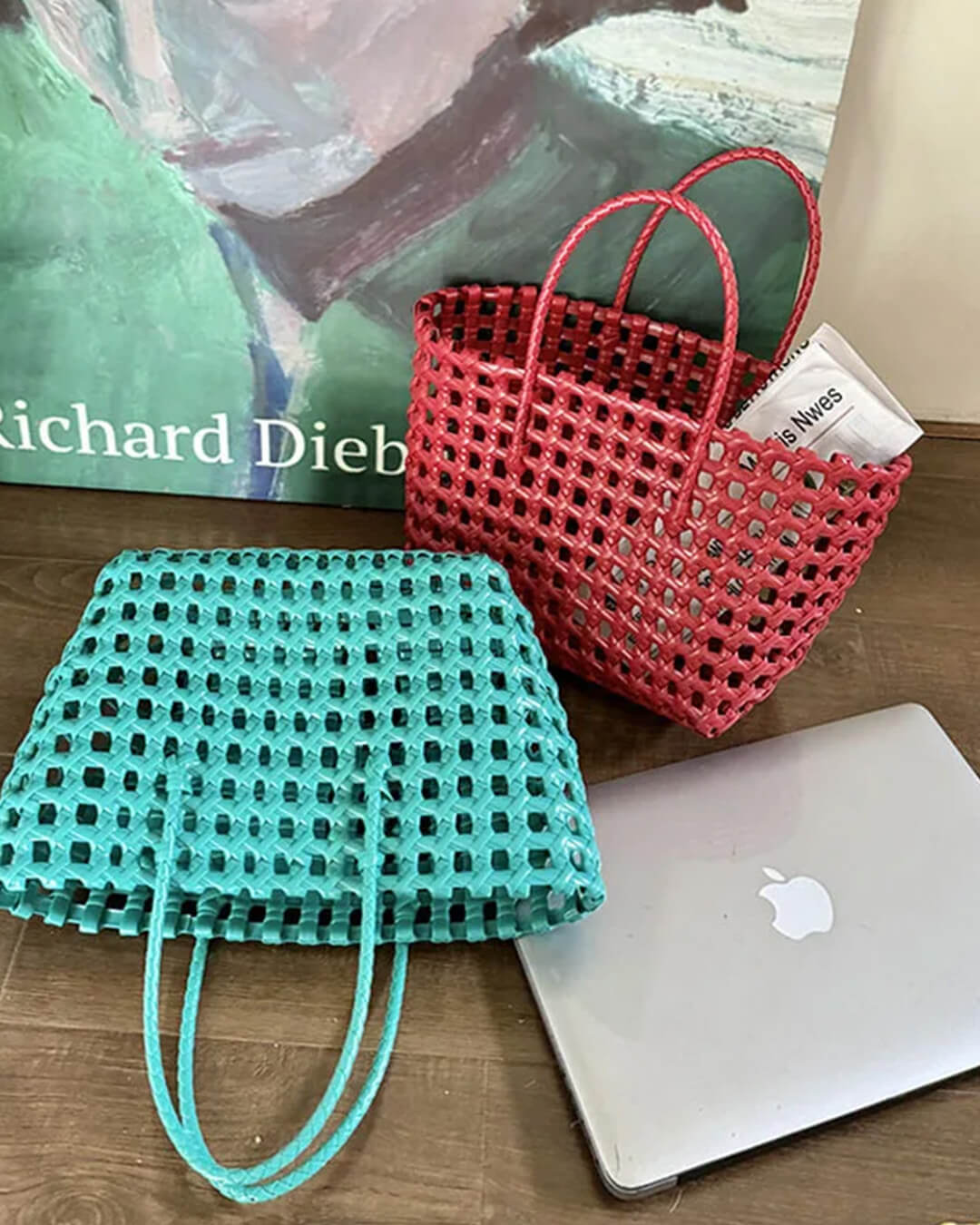 SOERA Cresta Open-Weave Tote Bag - Handbags -  Light Yellow