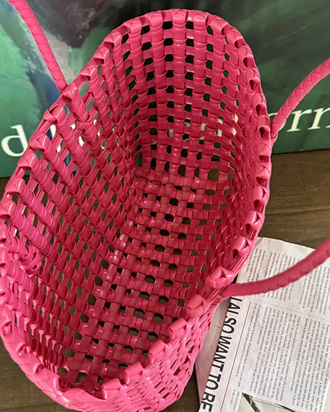 SOERA Cresta Open-Weave Tote Bag - Handbags -  Rose