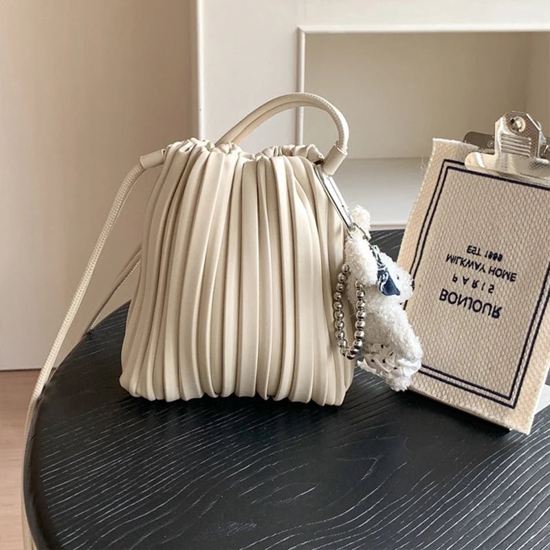 SOERA Lily Pleated Mini Crossbody Bag - Handbags -  Beige