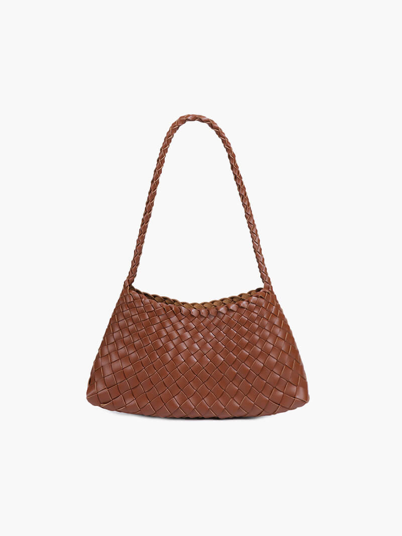 SOERA Marissa Vegan Leather Woven Bag Small - Handbags - Soera-Madeleine-Vegan-Leather-Woven-Bag-Small-Handbag/Brown Brown Regular