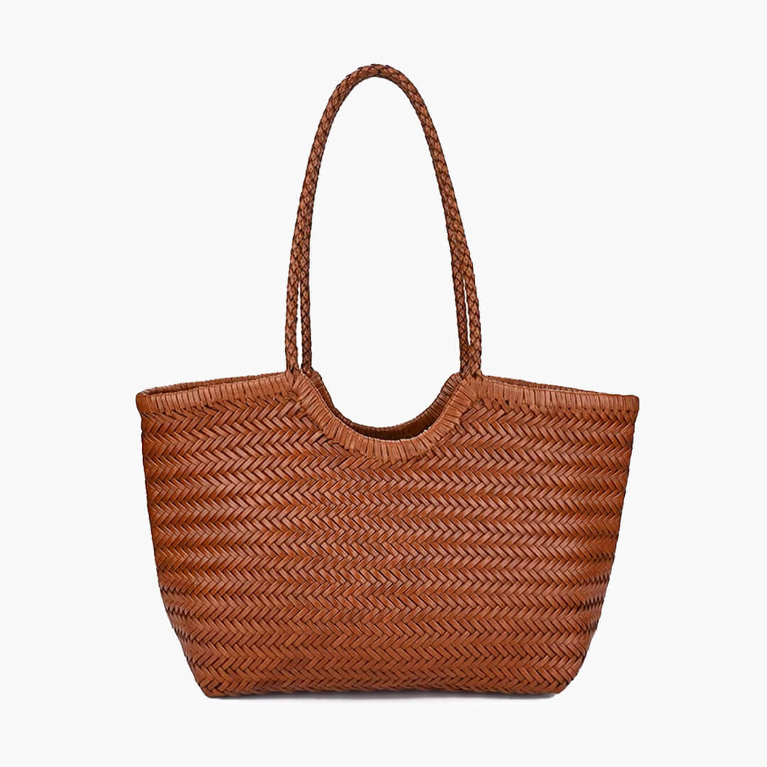 SOERA Rica Woven Faux Leather Bag - Handbags - Soera-Rica-Woven-Faux-Leather-Bag-Handbag/Brown Light Brown Regular