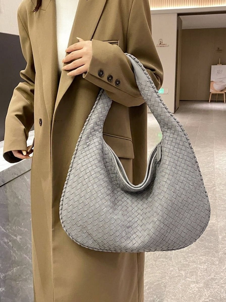 SOERA Suede Woven Bag XL - Handbags - DBAD2-WK392004 Beige