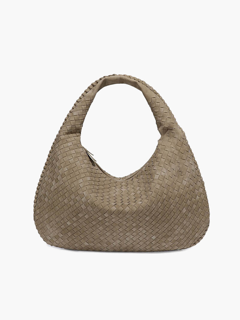 SOERA Suede Woven Bag XL - Handbags - DBAD2-WK392004 Beige