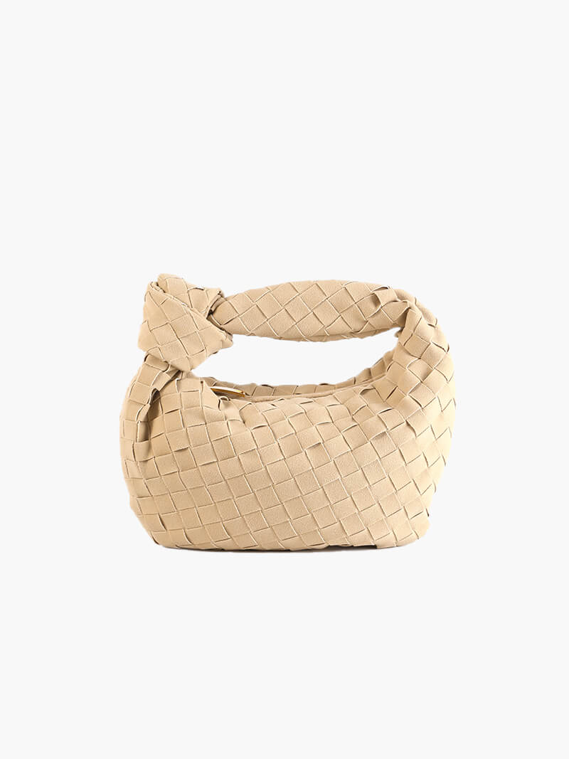 SOERA Woven Bag mini suede - Handbags - DBAD2-WK272003 Creme