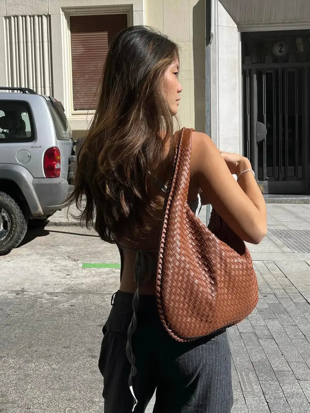 SOERA Woven Bag XL - Handbags - DBAD2-QL367007 Dark Brown