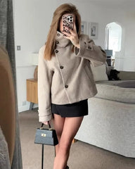 Giacca Amelie con collo alla coreana e tasche
