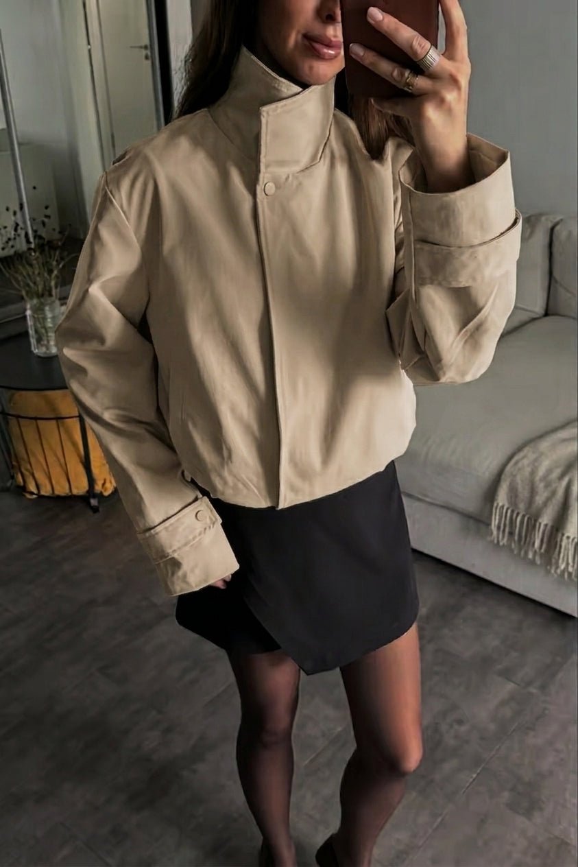 SOERA Carmen Cropped Bomber Jacket - Jacket -  Beige S