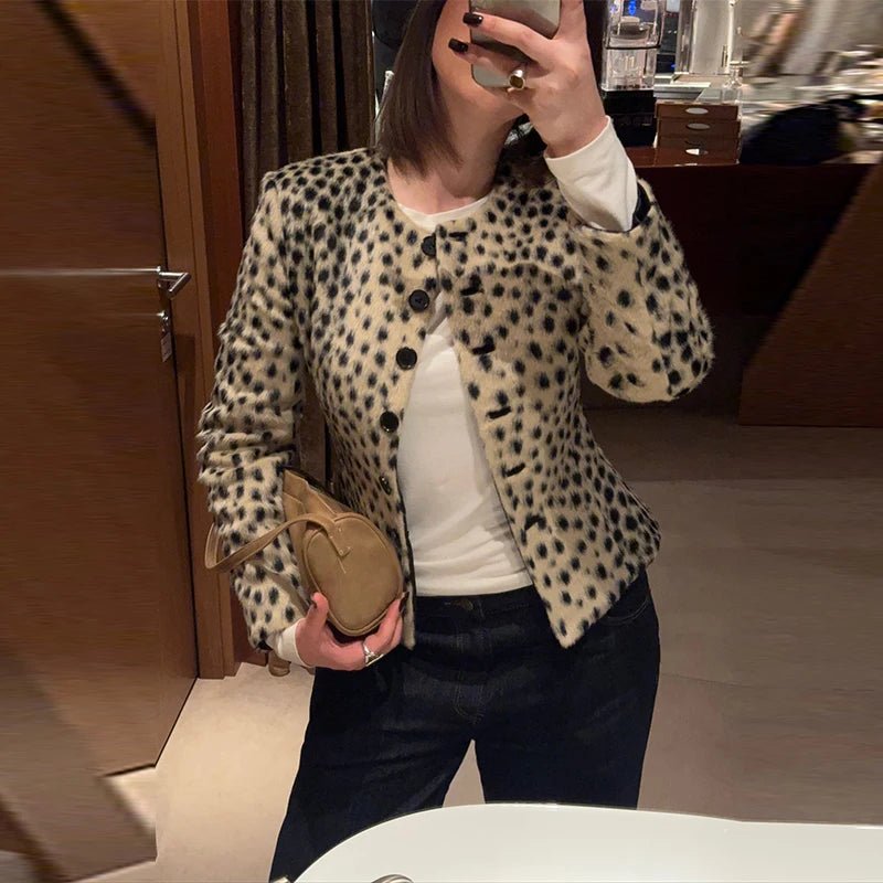 SOERA Lily Leopard Faux Fur Cropped Jacket - Jacket - SOERA-153539-PIC-M-34819 M