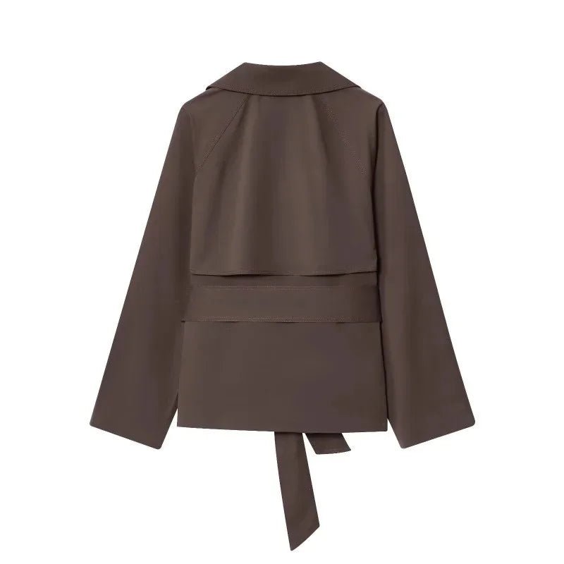 SOERA Alianna Belted Short Trench Coat - Jackets - 1005010525106371-;Gi1773466489348623332 Black S