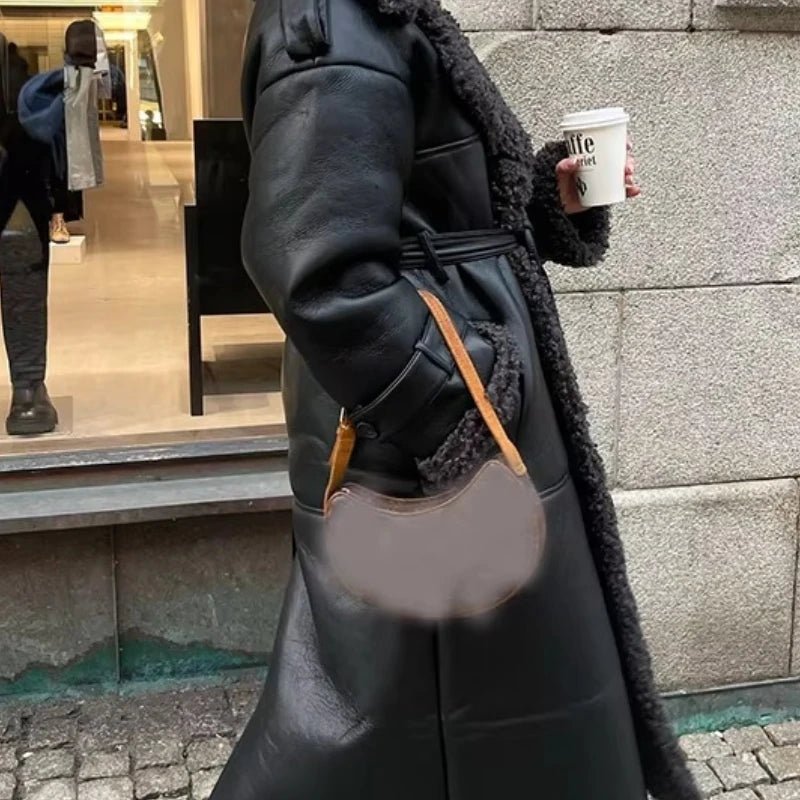 SOERA Cora Belted Faux Leather Maxi Coat - Jackets - 3256808035558765-;Gs1765388039765200382 Black L