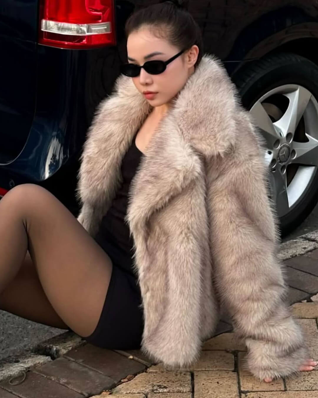 SOERA Darcy Mid - Length Fluffy Jacket - Jackets - 3256809290568356-;Aa1763625122523744195 Beige L