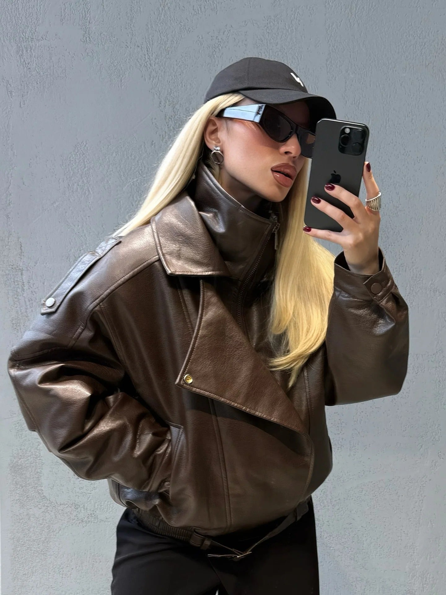 SOERA Denise Belted Leather Jacket - Jackets -  Burgundy S