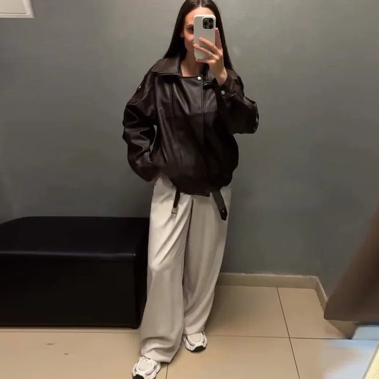 SOERA Denise Belted Leather Jacket - Jackets -  Burgundy S