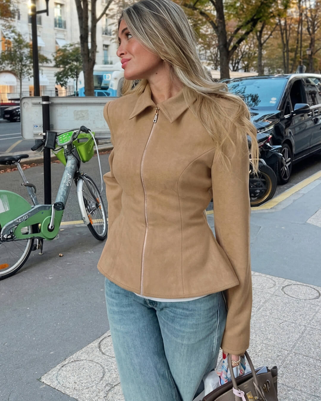 SOERA Ella faux Suede Jacket - Jackets - 1005010370494407-;ut1770721238480799423 Beige M