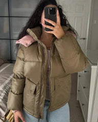 Emilia gesteppte Kapuzen-Pufferjacke