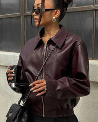 Erika Giacca con Zip in Pelle Vegana
