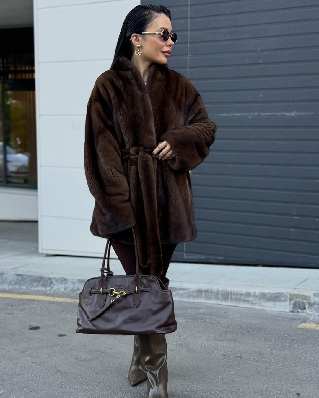 SOERA Hazel Belted Faux Fur Jacket - Jackets - 3256810152833140-;GH1765284569716361313 M Brown