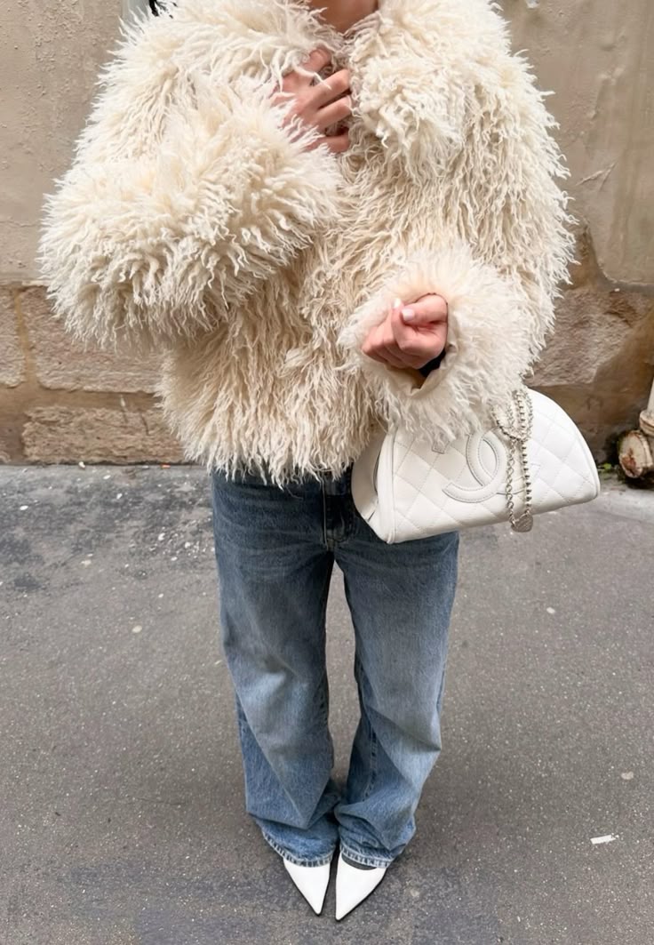 Liza Manteau en fausse fourrure pelucheux