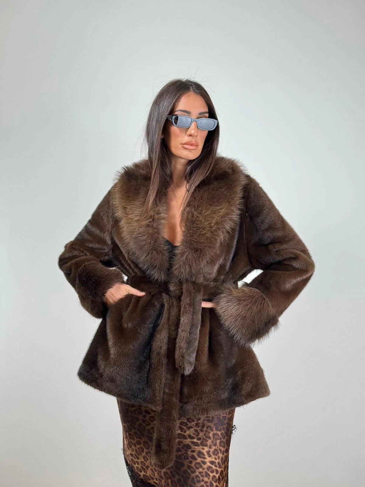 SOERA Louise Faux Fur Coat - Jackets -  L Coffee